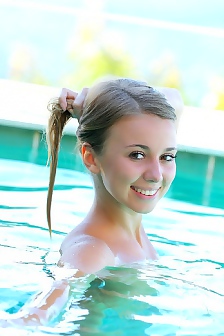 Cute Teen Aida Having Fun By The Pool